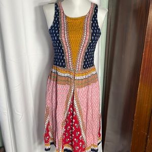 Cute boho colorful print mini dress